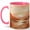 Pink, variant on Boho Mountain Lake Sunrise Coffee Mug, Warm Earth Tone Landscape Design, 11 oz Ceramic Cup
