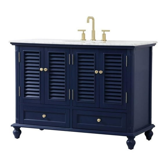 48 inch single bathroom vanity in blue