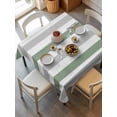 thumbnail image 6 of Sage Green Grey Striped Table Cloth, Minimalist Farmhouse Stripe Waterproof Tablecloth for Square Tables, Reusable Washable Fabric Table Cover for Restaurant Kitchen Dining Tables 60"x60", 6 of 6