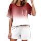 thumbnail image 1 of Conjunto de pijama de mujer de moda de color sólido de manga corta cuello redondo y pantalones con poliéster suave, desgaste de casa transpirable para verano diario, 1 of 8