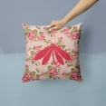 thumbnail image 2 of Moth Shabby Chic Pink Roses  Fabric Decorative Pillow, 2 of 4