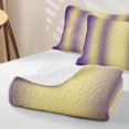 thumbnail image 4 of Erosebridal Vintage Gradient Quilt Full for Girls, Yellow Violet Stripe Print Full Bedspread Sets, 3 Pieces, 4 of 7