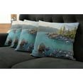 thumbnail image 5 of Ambesonne Nature Throw Pillow Cover 4 Pack, Countryside Lake Beach, 20", Blue Grey, 5 of 5
