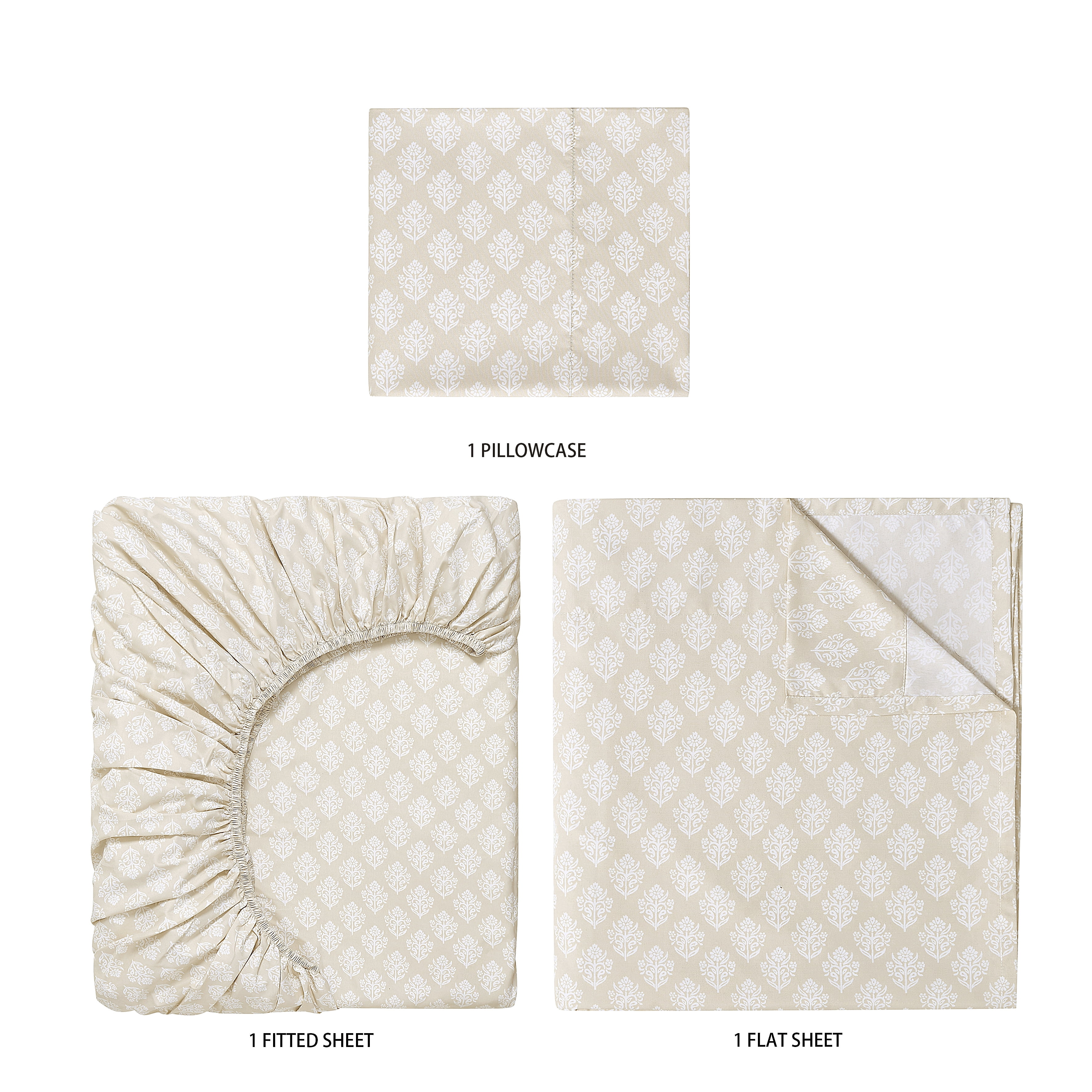 Mainstays Super Soft Brushed Microfiber Bed Sheet Set, Twin-XL, Papyrus Beige, 3 Piece