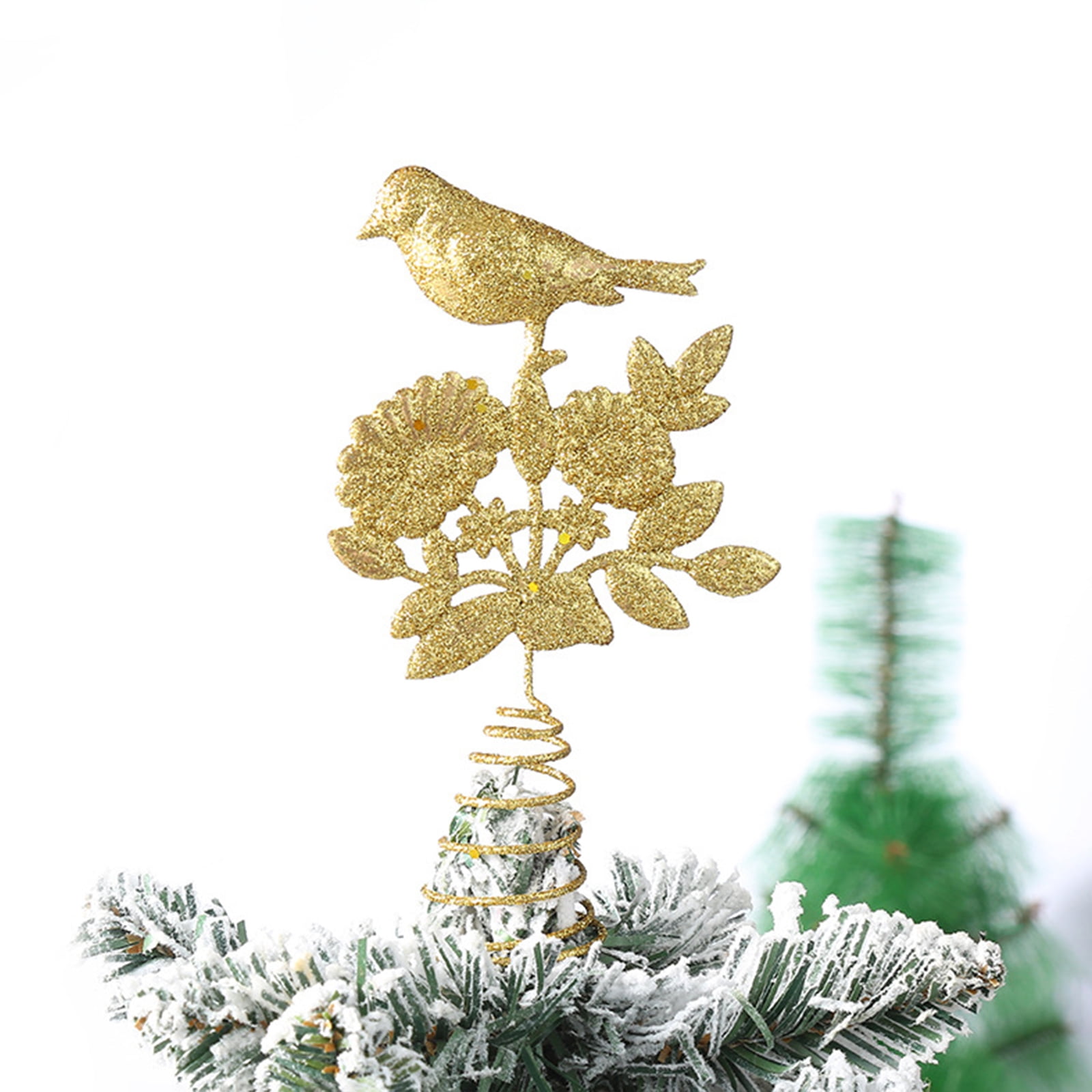 Gold Christmas Tree Topper Star Xmas Trees Top Decoration Metal Wire