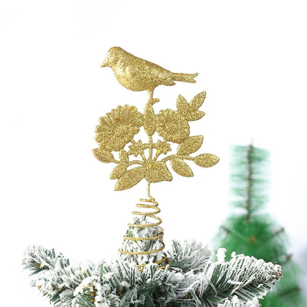Gold Christmas Tree Topper Star Xmas Trees Top Decoration Metal Wire