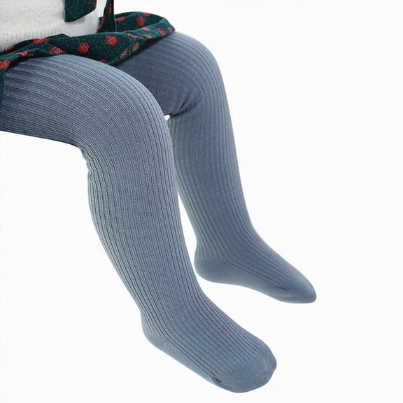 Ccpelsie Girls Tights for School Uniform Girls Cable Knit Tights Cotton Stockings for Kids Leggings Girls Pantyhose(Blue,1-2 Years)