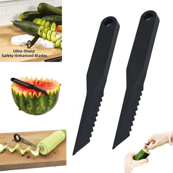 2026 New Piranha Spiral Cutter & V-Knife Duo, Fruit & Vegetable Carving Tool, Potato & Cucumber Spiral Cutter, for Potatoes Carrots Cucumbers Fruits