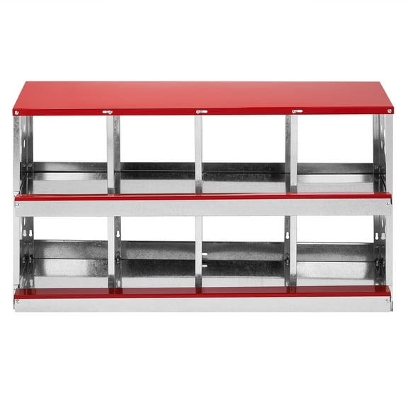Zephypaws Roll Out Egg Nest Box Chicken Nesting Box with Basket 8 Compartment Red