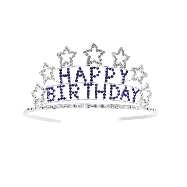 BRIGHTFUFU Diadema con corona de tiara con diseño de estrella de cinco puntas y diamantes de imitación con encanto para niñas Princesa