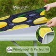 thumbnail image 6 of Yellow Lemon Blueberries DarkBlue Pattern Square Fitted Tablecloth with Elastic Edge,Square Table Cover,Washable Elastic Table Cover for Home Kitchen Party Decor 36"x36", 6 of 6