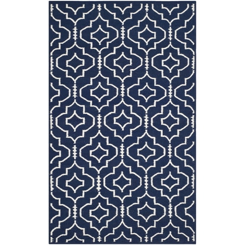 Safavieh Dhurries Navy / Ivory Geometric Area Rug