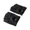 thumbnail image 2 of pitrice Retro PU Leather Men Fingerless Driving Cycling Gloves L Black Button, 2 of 9