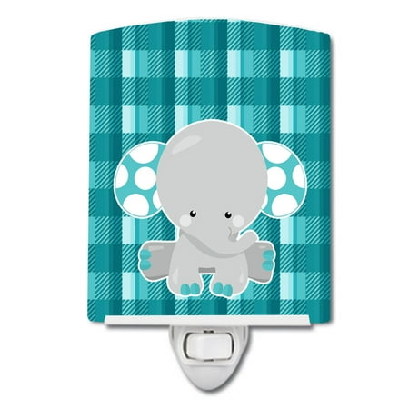 

Caroline s Treasures BB6840CNL Plaid Elephant Ceramic Night Light 6x4x3 multicolor