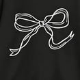 thumbnail image 4 of Girls Bow Print Crewneck Sweatshirt Black Cotton Pullover Top for Kids,Size 9-10T, 4 of 7