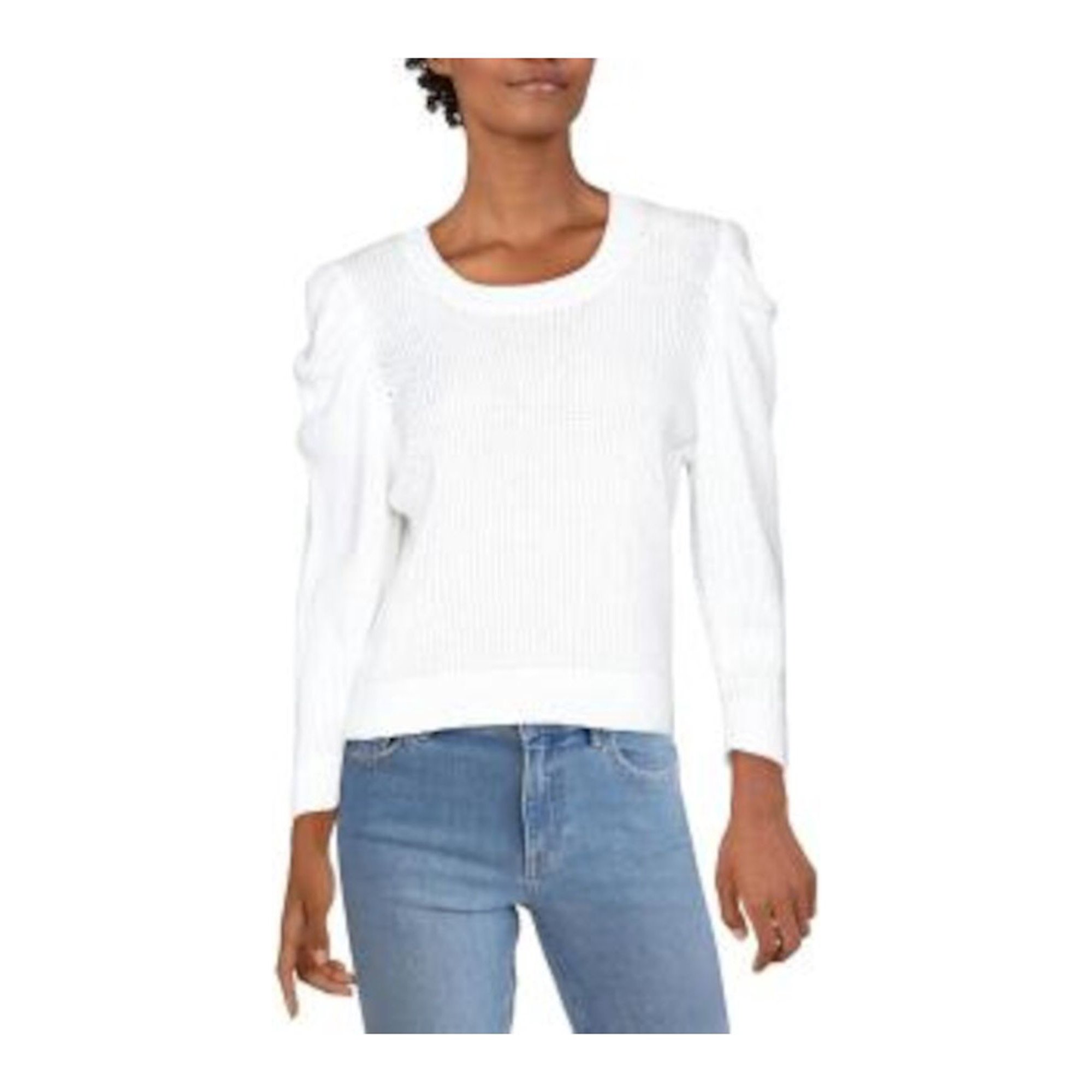 IRO.JEANS Womens White Long Sleeve Jewel Neck Sweater Size: L - Walmart.com