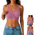 thumbnail image 6 of Women's Tops Tees Blouses V Neck Sleeveless Loose Workout Summer Crop Camisole Tank Tops With Built In Bras for Women, 6 of 7