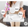 thumbnail image 3 of Home Redefined Bandeja Decorativa para Servir de Piel Sintética de Cocodrilo Rectangular de 45 X 30 Cm con Asas, Color Blanco, 3 of 5