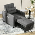 thumbnail image 3 of Multi-functional 31 Chair Bed, Gray. Adjustable , Pillow, Pockets For Everyday Comfort Convertible Bed , With Back, Pockets, Grey. Compact And Versatile, 3 of 5