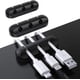 thumbnail image 1 of Paquete de tres clips para sujetar cables (negros, sin incluir cables de datos), clip organizador de cables, organizador adhesivo de silicona para cables de carga USB, cables de mouse y computadoras, 1 of 5