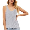 thumbnail image 2 of LSLJS Women Camisole à Bretelles Spaghetti Tank Tops Camisole Tricotée Couleur Unie Mode Décontractée Tank Tops, 2 of 7