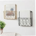 thumbnail image 5 of Wall Mounted Magazine Rack, Newspaper Bookcase Storage Rack Black Wire Metal Basket Decorative Rack, 5 of 5