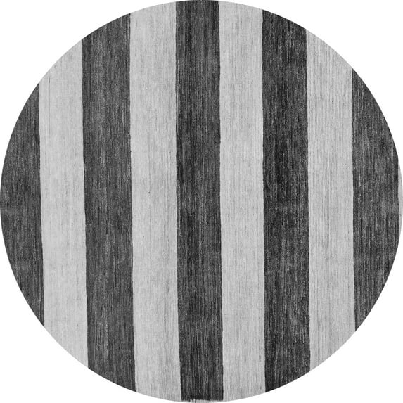 Ahgly Company Indoor Round Abstract Gray Modern Area Rugs, 3' Round