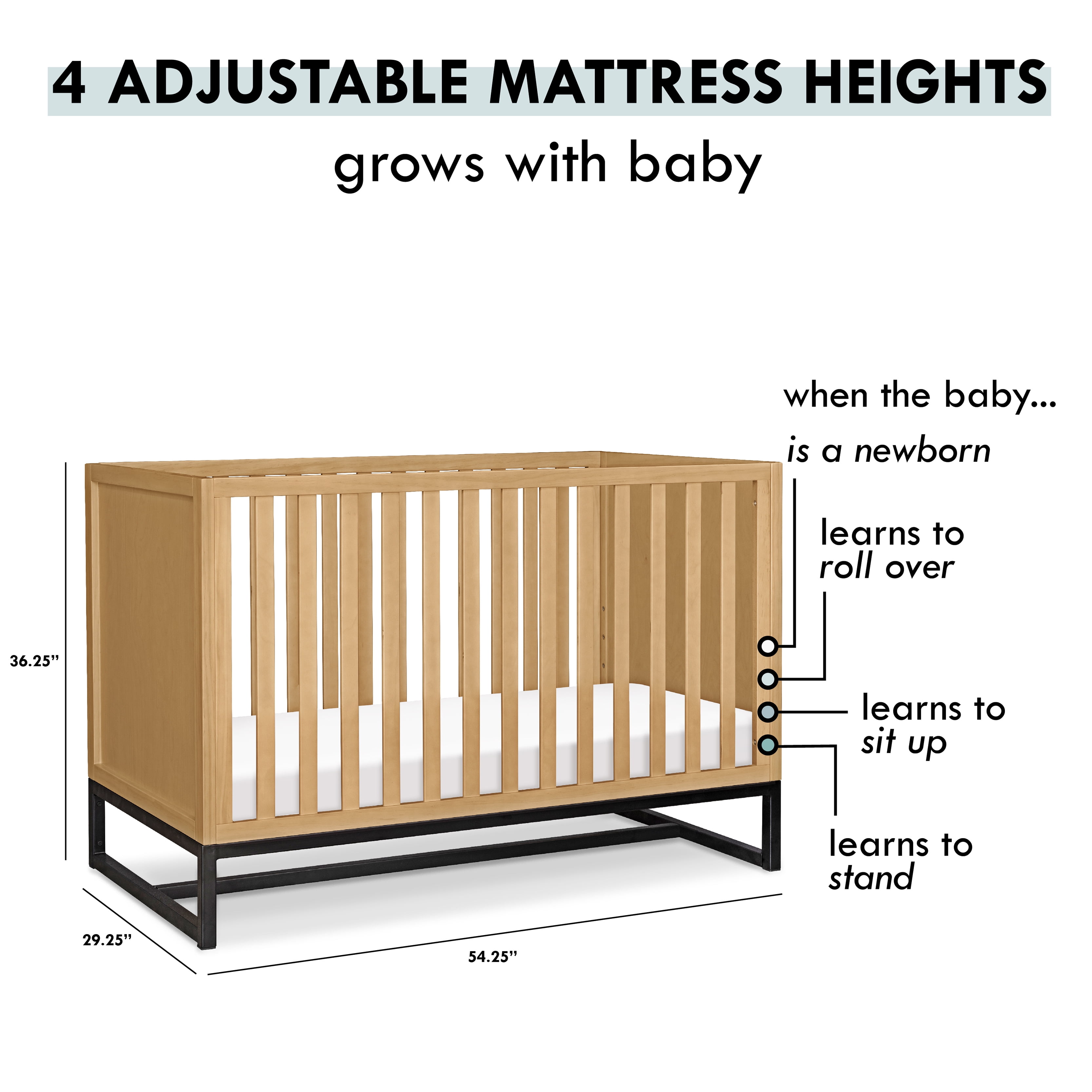 DaVinci Ryder 3-in-1 Convertible Crib in Honey