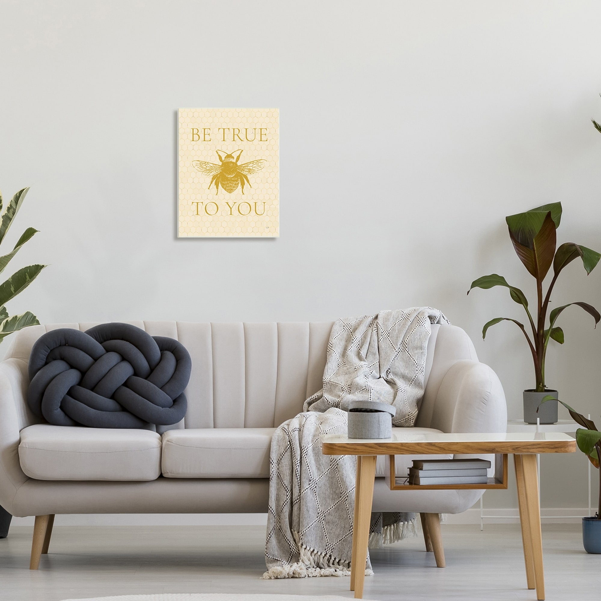 Stupell Industries True To You Beehive Pattern Insect Inspirational Phrase,13 x 19, Design by Lux + Me Designs