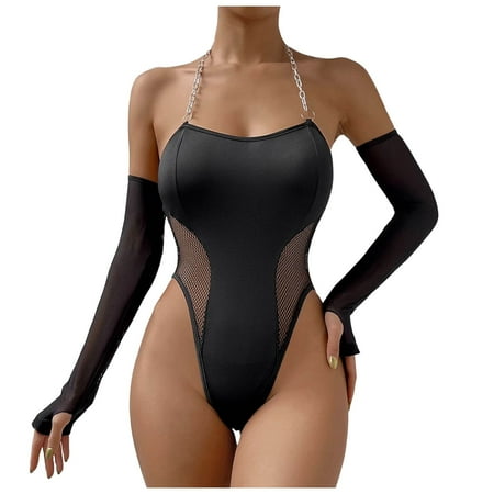 Midwennn Sexy Underwear Sexy Women s Hollow Underwear Game Suit Sexy Rhinestone Lingerie Shapewear Bodysuits for Women