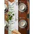 thumbnail image 2 of nqOlkjepod Green Eucalyptus Leaves Table Runner 48 Inches Long Farmhouse Dress Scarves, Summer Botanical Vintage Wooden Dining Tablerunner for Coffee Table/Kitchen Island/Party Décor, 13" x 48", 2 of 8