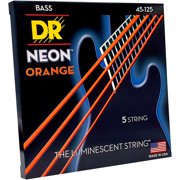 DR Strings NEON Hi-Def Orange Bass SuperStrings Medium 5-String