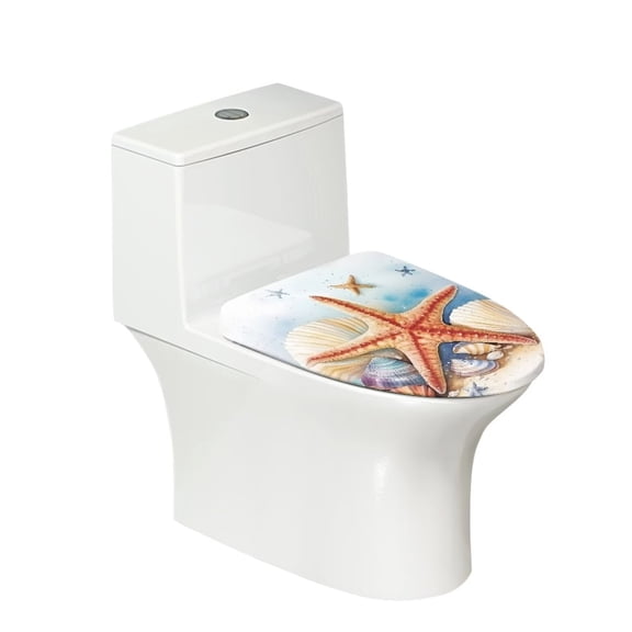 KUIFORTI Starfish Toilet Seat Cover for Bathroom Decor,Toilet Cover Seat Lid Protector Toilet Lid Cover Elongated Toilet Seat Covers Dust Cover