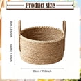 thumbnail image 2 of XKHHLH Seagrass Woven Storage Basket with Handles, Natural Handwoven Round Organizer Basket for Blankets, Toys, Towels, Laundry and Fireplace Wood Home Decor, 2 of 5