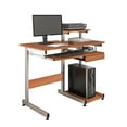 thumbnail image 2 of Techni Mobili Complete Computer Workstation Desk, Scratch Resistant Steel Legs, Woodgrain RTA-2706A-WG01, 2 of 10