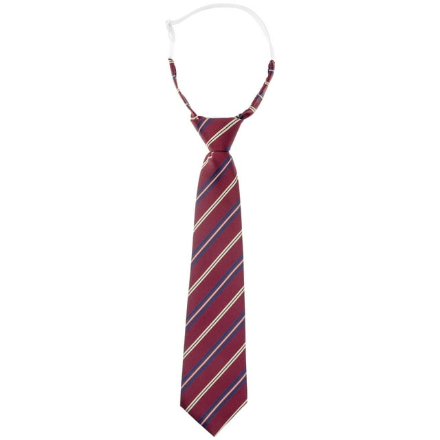 INSPIRE CHIC Cravate à Rayures Pré-Nouée pour Hommes Ajustable Élastique Facile pour Uniforme Universitaire Rouge Taille Unique