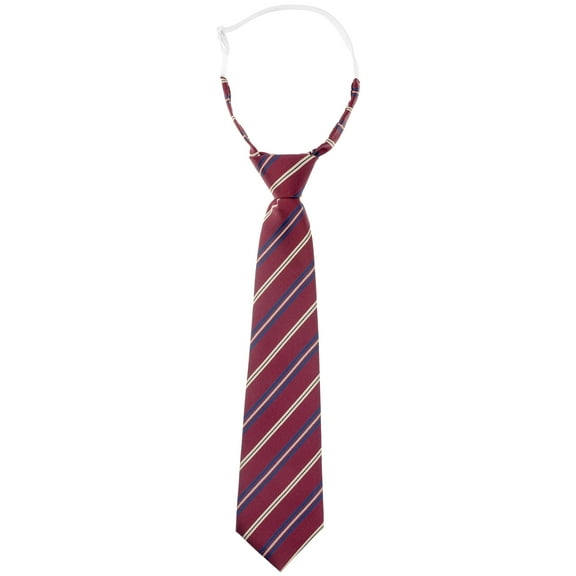 INSPIRE CHIC Men's Pre-tied Stripe Tie Neck Adjustable Elastic Easy Neckties for College Uniform Red One Size