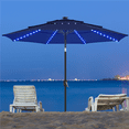 thumbnail image 3 of Renwick 10 Ft Outdoor Patio Parasol with Color-Changing LED Strip, Navy Blue, 3 of 13