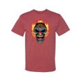 thumbnail image 2 of Flaming Laughing Fierce Clown | Mens Cars and Trucks Graphic T-Shirt, Vintage Heather Red, Medium, 2 of 3