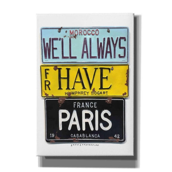 Epic Graffiti 'Bogart Always Have Paris' by Gregory Constantine, Giclee Canvas Wall Art, 18"x26"