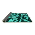 thumbnail image 2 of Ahgly Company Indoor Square Abstract Turquoise Blue Modern Area Rugs, 5' Square, 2 of 4