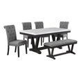 thumbnail image 1 of Weathered Gray Wood 6pc Dining Set with Gray Chairs, 1 of 5
