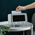 thumbnail image 6 of TV Shaped Tissue Box Cover with Phone Stand | Retro TV Design for Living Room & Bedroom | Holds Standard & Oversized Tissues | Multi-Functional ABS Plastic Storage for Kitchen Office, 6 of 7