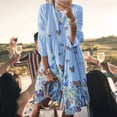 thumbnail image 3 of Vestido Estampado Vestido elegante Moda Maxi Vestido Vestidos Simple Suave para Boda (Azul 5XL) Cgtredaw para Mujer Azul T L, 3 of 6