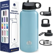 ALBOR Insulated Water Bottles with Straws Insulated Water Bottles 32 Oz Shimmer Blue