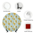 thumbnail image 4 of Disketp Blue White Striped Sunflower Ceramic Plate Dinner Plates Bone China Decorative Plates Art Ceramic Ornaments for Wall Hanging Decoration -6in, 4 of 6