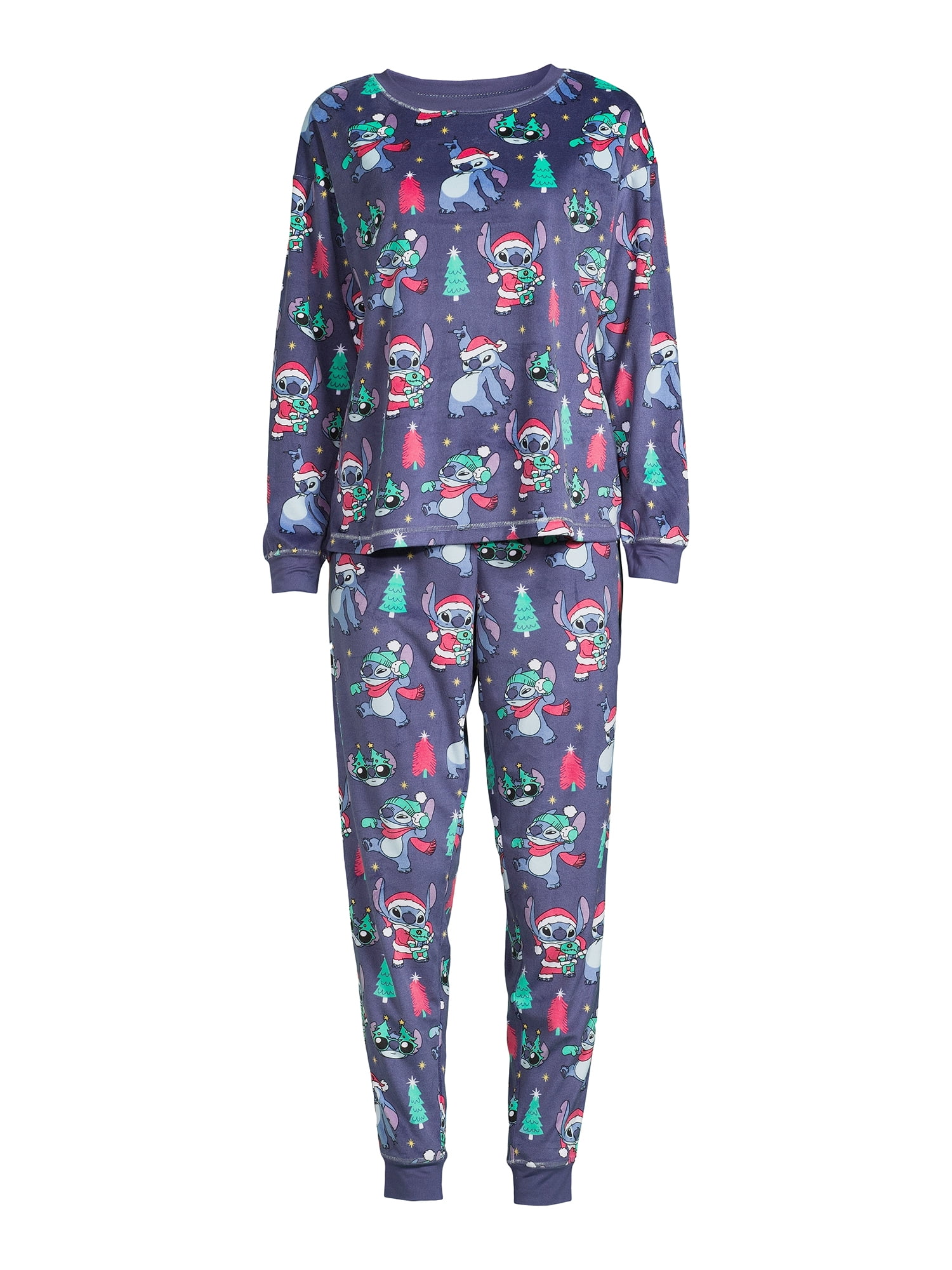 Stitch Women's Christmas Top and Pants Pajama Set, 2-Piece, Sizes S-3X