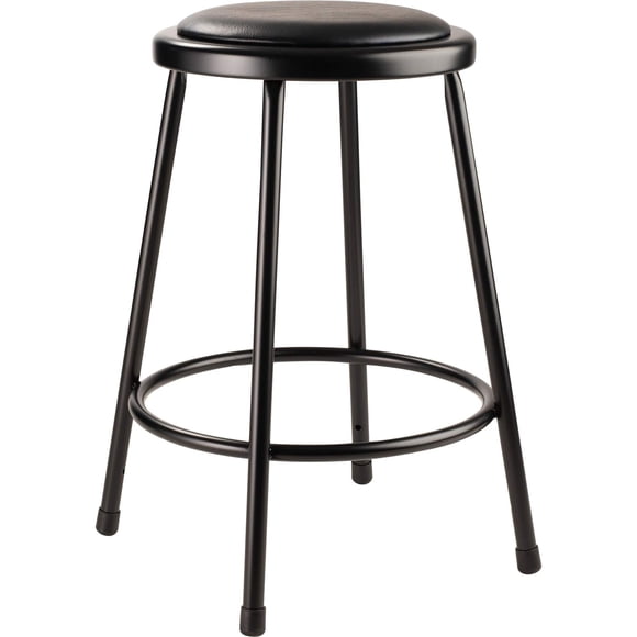 NPS 6400 Series 24" Vinyl Padded Steel Metal Heavy Duty Stool in Black