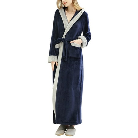 

Women s Pajamas Beauty Salon Bathrobe Thick Section Autumn And Winter Plus Long Fashion Plus Velvet Robe Flannel