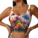 thumbnail image 1 of Balery Colorful Wildflower Meadow Sujetadores deportivos con espalda cruzada para mujer, acolchados, sin costuras, de alto impacto, ideales para yoga, gimnasio, entrenamiento y fitness.-Medium, 1 of 8